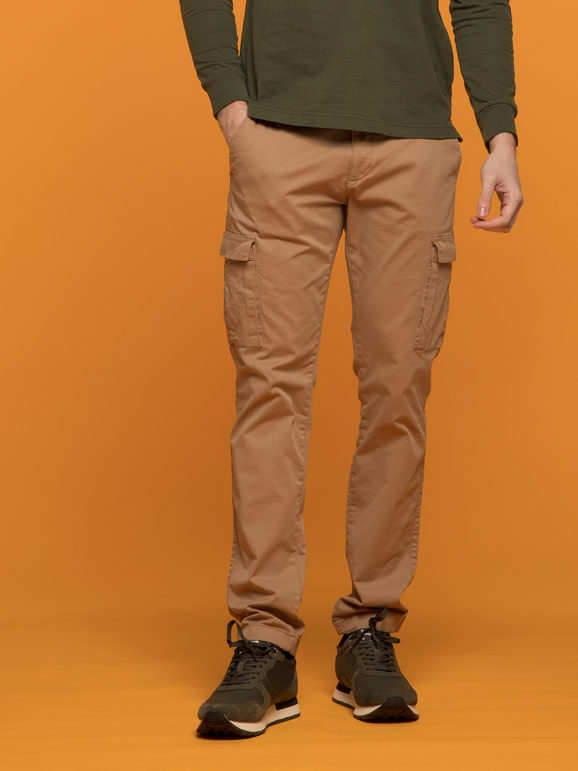 Johnny Looper Pantaloni cargo da uomo con tasconi Pantaloni Casual uomo Marrone taglia 56