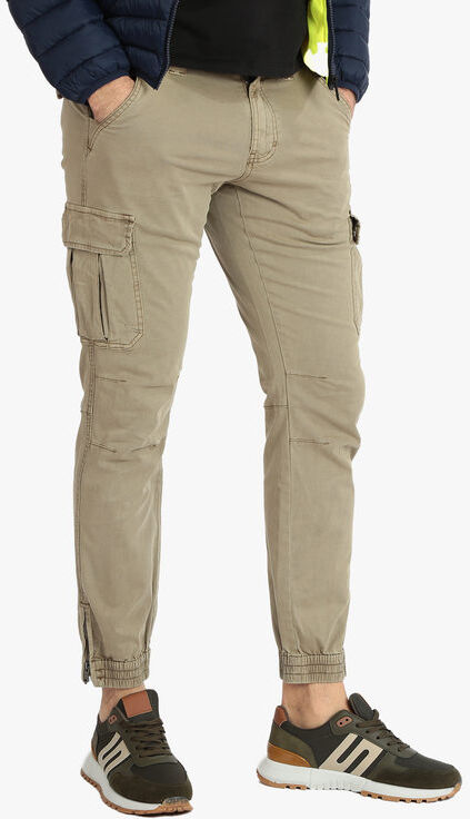 Frankie Malone Pantaloni cargo uomo in cotone Pantaloni Casual uomo Beige taglia 52