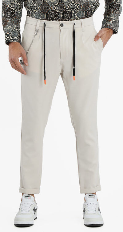 X-Cape Pantaloni casual da uomo con catena Pantaloni Casual uomo Bianco taglia 50