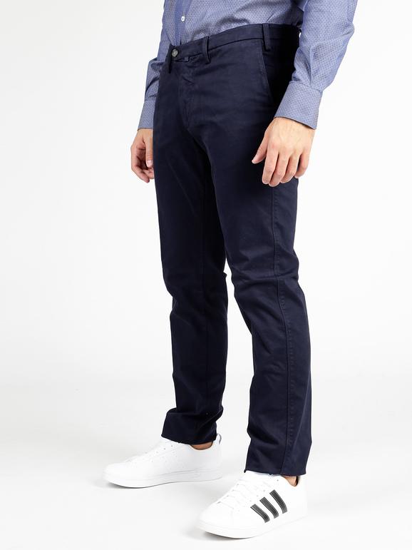 Chinos & Cotton Pantaloni in cotone regular fir blu Pantaloni Casual uomo Blu taglia 44