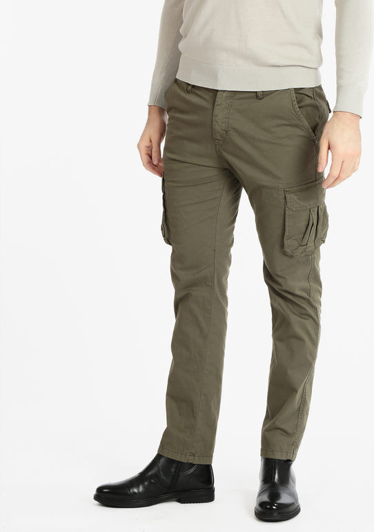 Tony Backer Pantaloni in cotone uomo con tasconi Pantaloni Casual uomo Verde taglia 54