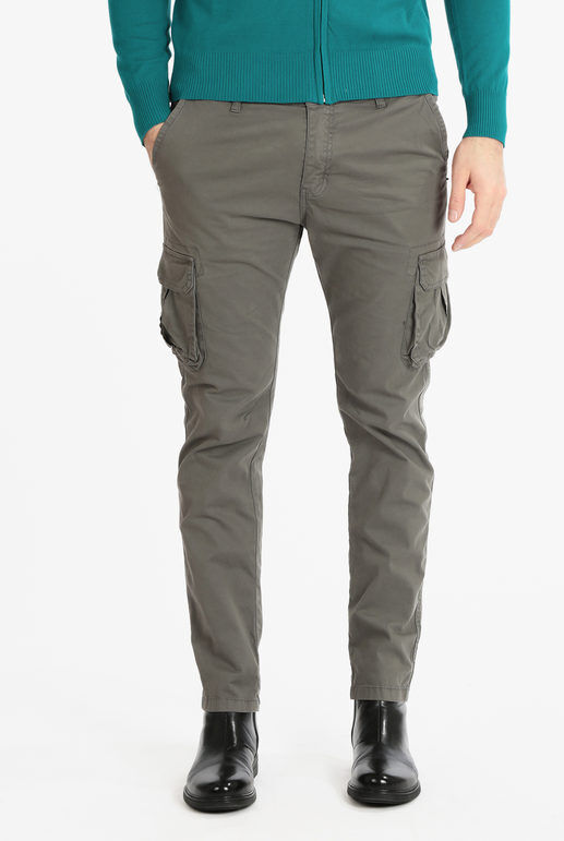 Tony Backer Pantaloni in cotone uomo con tasconi Pantaloni Casual uomo Grigio taglia 56