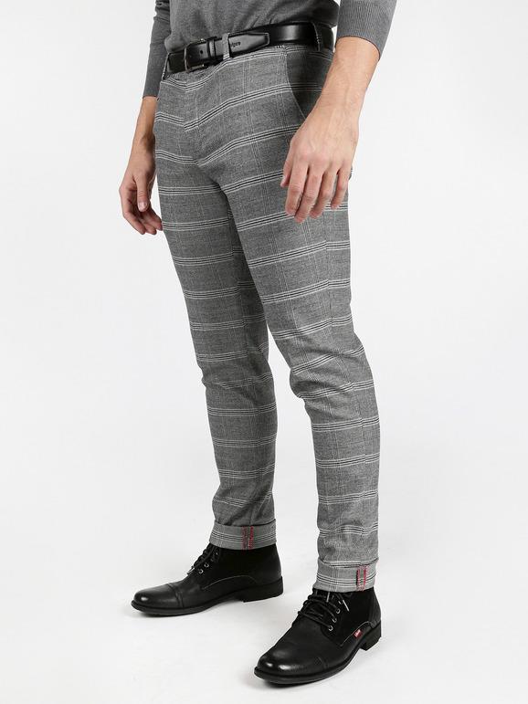 Fb Pantaloni principe di galles da uomo Pantaloni Eleganti uomo Grigio taglia 52