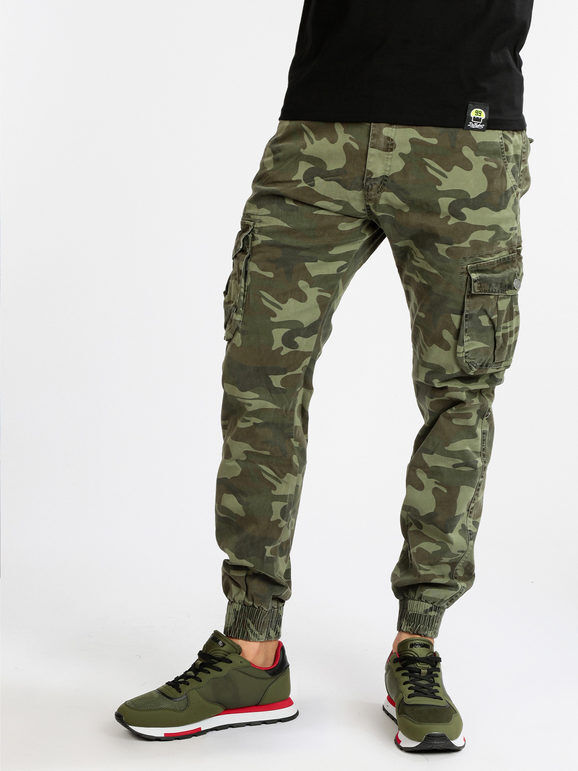 Caleb Pantaloni uomo cargo mimetici Pantaloni Casual uomo Verde taglia 50