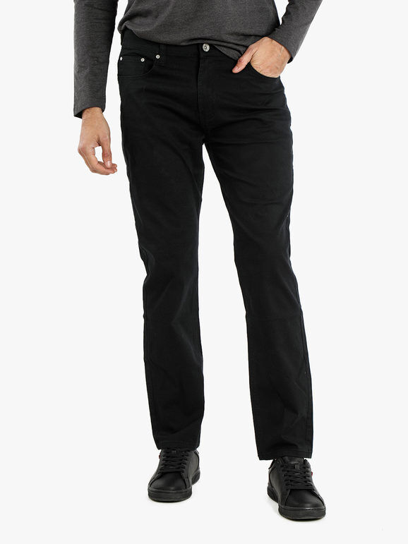 Max & Liu Pantaloni uomo in cotone regular fit taglie grandi Pantaloni Casual uomo Nero taglia 56