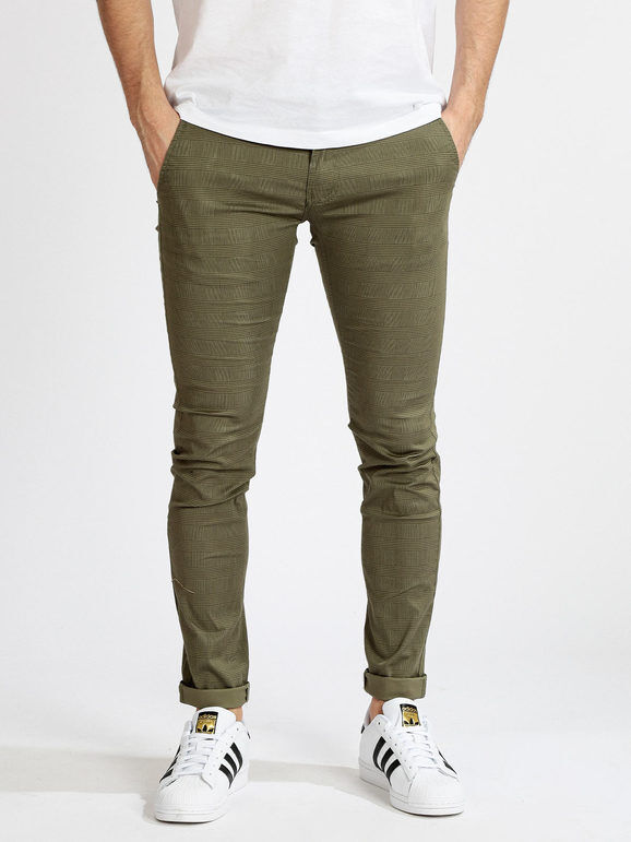 3-D Jeans Pantaloni uomo slim fit in cotone Pantaloni Casual uomo Verde taglia 44