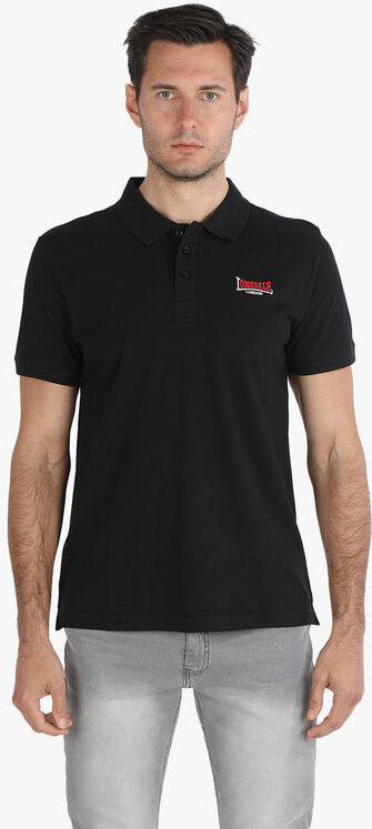 Lonsdale Polo da uomo in cotone a maniche corte Polo Manica Corta uomo Nero taglia S