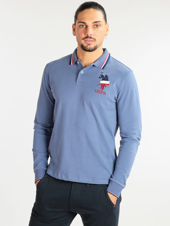 U.S. polo assn. Polo da uomo manica lunga in cotone Polo Manica Lunga uomo Jeans taglia XXL