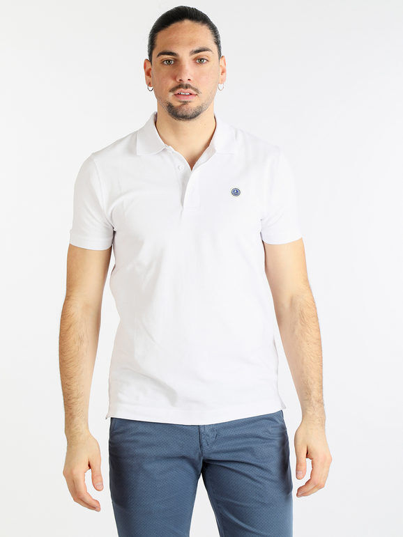 Navy Sail Polo in cotone manica corta uomo Polo Manica Corta uomo Bianco taglia L