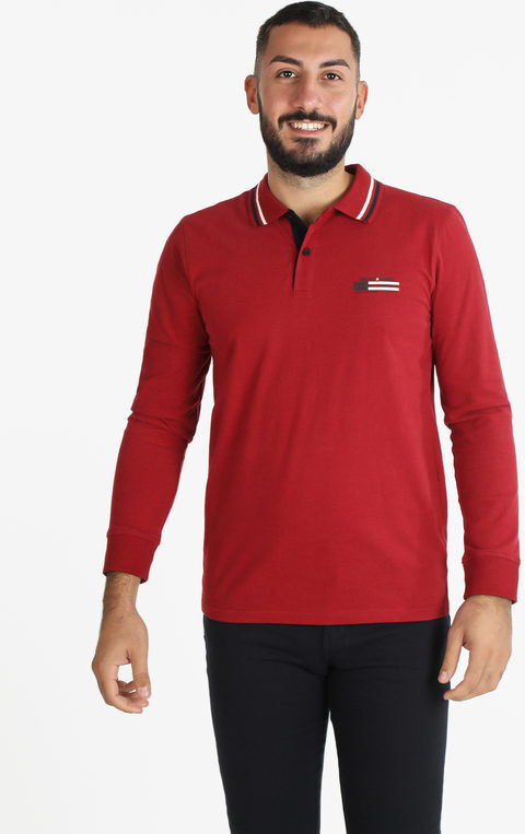 Baci & Abbracci Polo manica lunga uomo in cotone Polo Manica Lunga uomo Rosso taglia 3XL