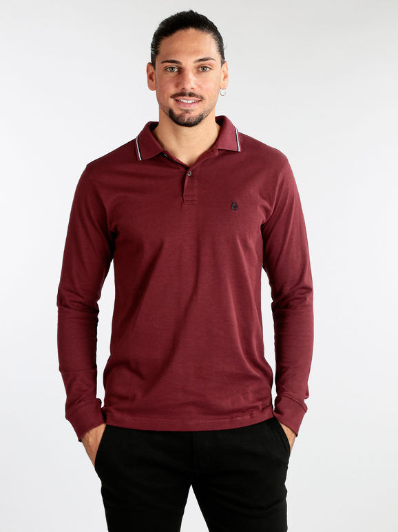 Coveri Polo manica lunga uomo taglie forti Polo Manica Lunga uomo Rosso taglia 5XL