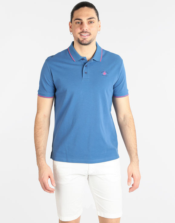 Polo Club Polo uomo manica corta con logo Polo Manica Corta uomo Blu taglia XXL