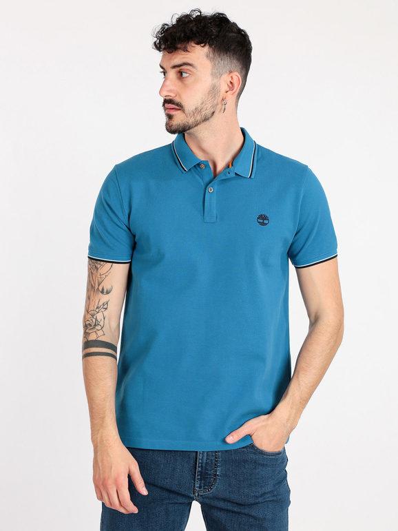 Timberland Polo uomo manica corta in cotone biologico Polo Manica Corta uomo Blu taglia L