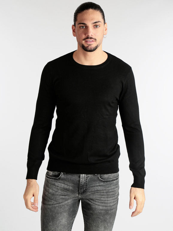 Cashtouch Pullover da uomo girocollo Pullover uomo Nero taglia S