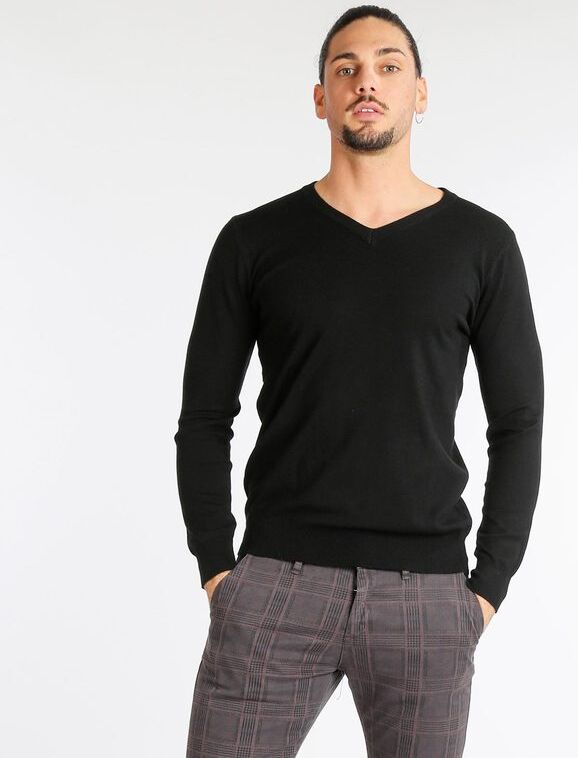 Cashtouch Pullover da uomo in tinta unita Pullover uomo Nero taglia S