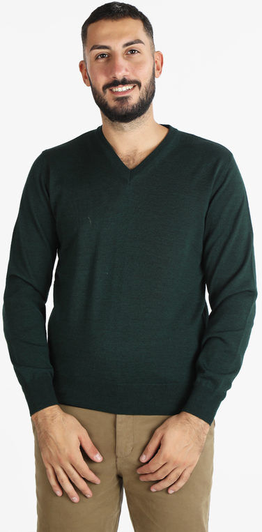 mv Pullover da uomo misto lana con scollo a V Pullover uomo Verde taglia XXL