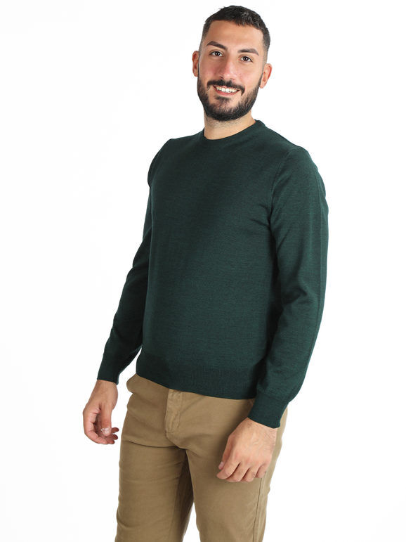 mv Pullover da uomo misto lana girocollo Pullover uomo Verde taglia XL