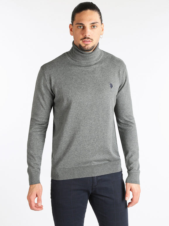 U.S. polo assn. Pullover dolcevita da uomo misto cashmere Pullover uomo Grigio taglia L