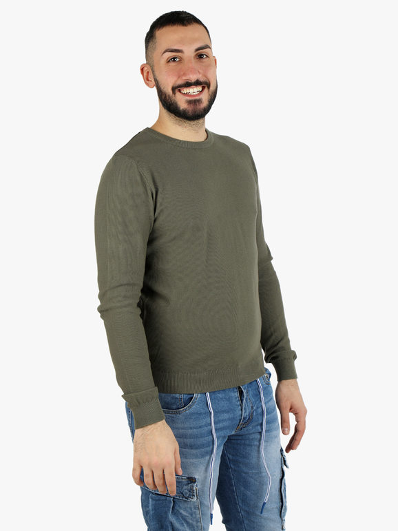 Baker's Pullover girocollo da uomo in cotone Pullover uomo Verde taglia M