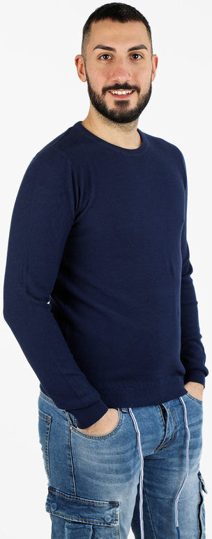 Baker's Pullover girocollo da uomo in cotone Pullover uomo Blu taglia M