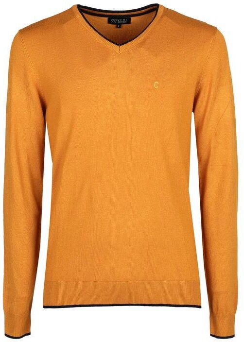 Coveri Pullover girocollo scollo a V Pullover uomo Giallo taglia XL