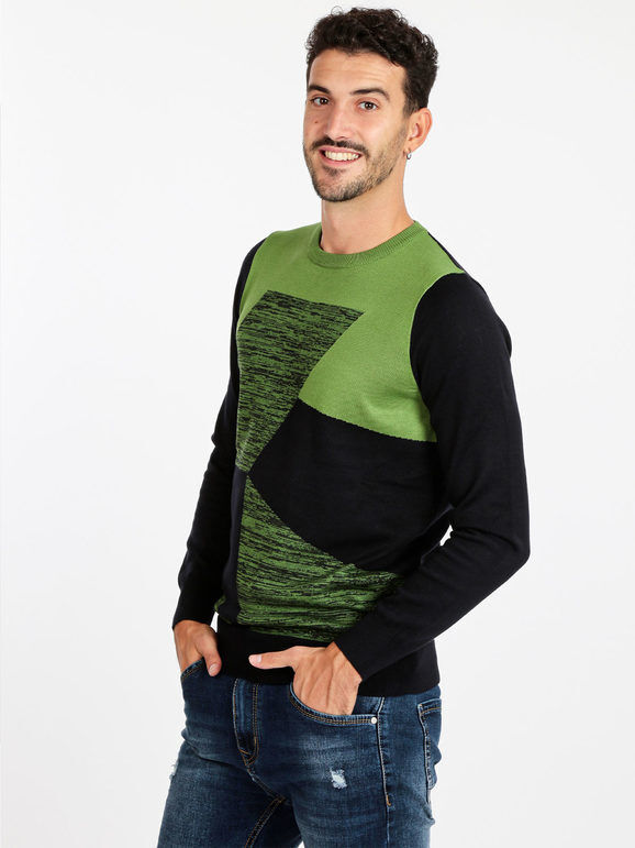 Johnny Looper Pullover girocollo uomo Pullover uomo Verde taglia XXL