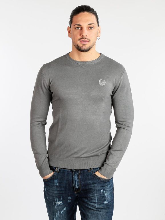 Gian Marco Venturi Pullover uomo girocollo in maglia Pullover uomo Grigio taglia L