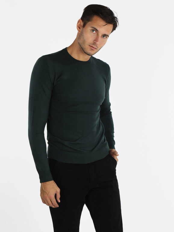 Ange Wear Pullover uomo girocollo in maglia Pullover uomo Verde taglia XL