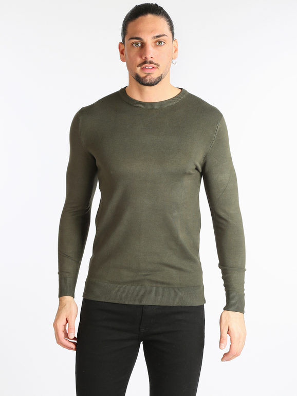 Coveri Pullover uomo girocollo in tinta unita Pullover uomo Verde taglia XXL