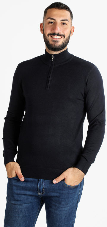 Baci & Abbracci Pullover uomo in maglia mezza zip Pullover uomo Blu taglia L