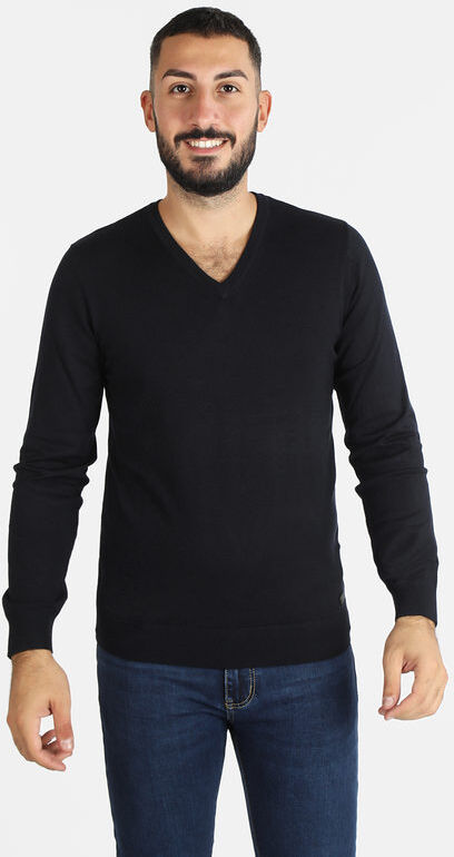 Baci & Abbracci Pullover uomo in maglia scollo a V Pullover uomo Blu taglia XL