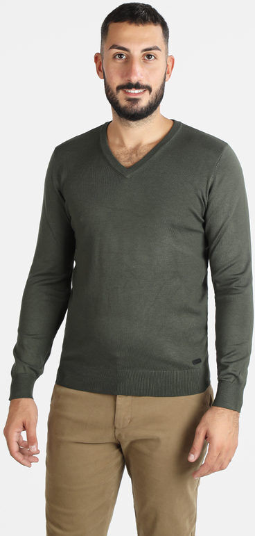 Baci & Abbracci Pullover uomo in maglia scollo a V Pullover uomo Verde taglia 3XL