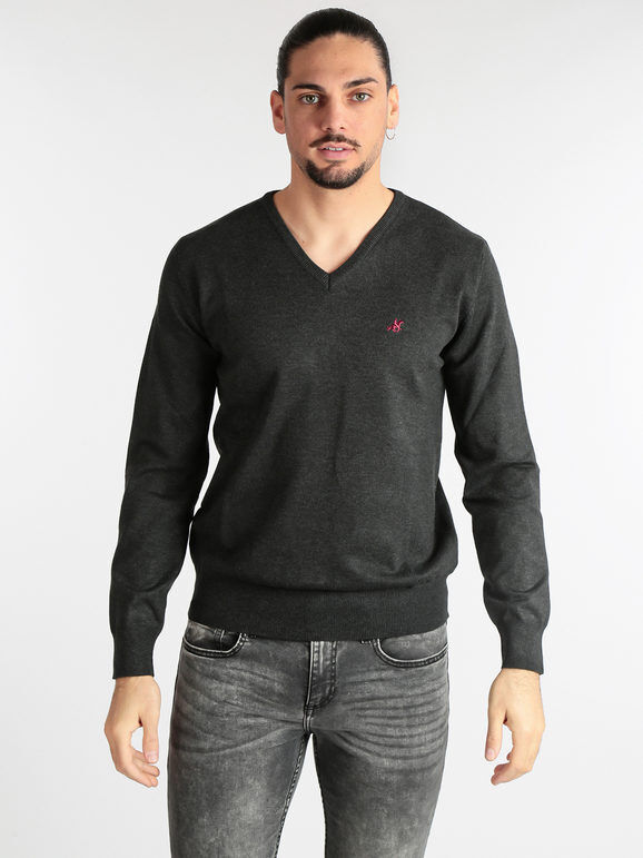 U.S. Grand Polo Pullover uomo in tinta unita Pullover uomo Grigio taglia M