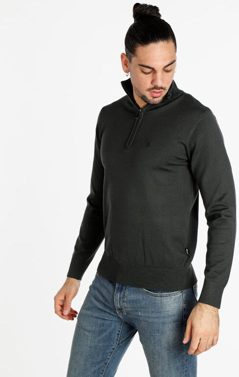 Coveri Pullover uomo mezza zip in maglia Pullover uomo Verde taglia XL