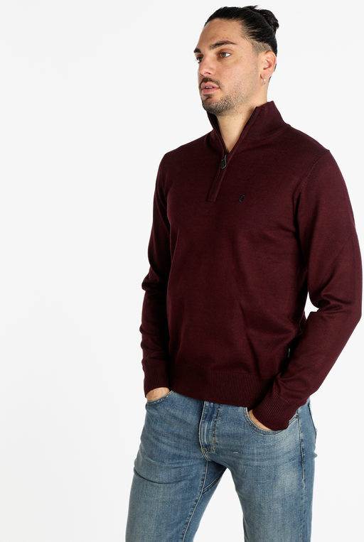 Coveri Pullover uomo mezza zip in maglia Pullover uomo Rosso taglia XL