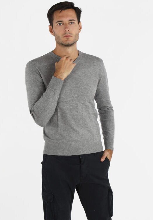 Ange Wear Pullover uomo scollo a V Pullover uomo Grigio taglia M