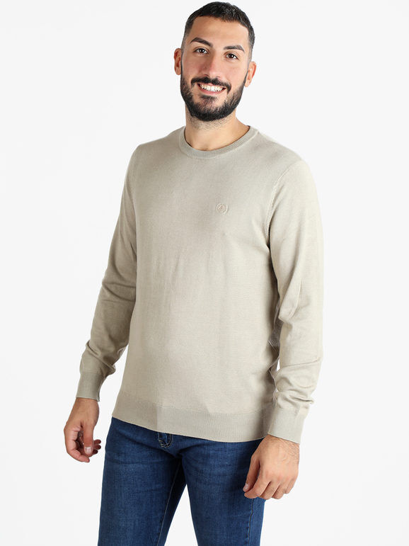 Navy Sail Pullover uomo scollo tondo Pullover uomo Beige taglia 3XL