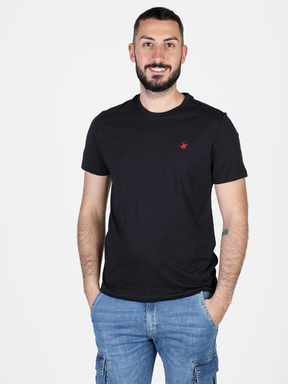 Polo Club T-shirt da uomo in cotone T-Shirt Manica Corta uomo Nero taglia L