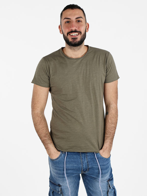 Ange Wear T-shirt girocollo da uomo in cotone T-Shirt Manica Corta uomo Verde taglia XL
