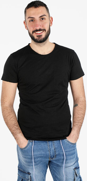 Ange Wear T-shirt girocollo da uomo in cotone T-Shirt Manica Corta uomo Nero taglia XL