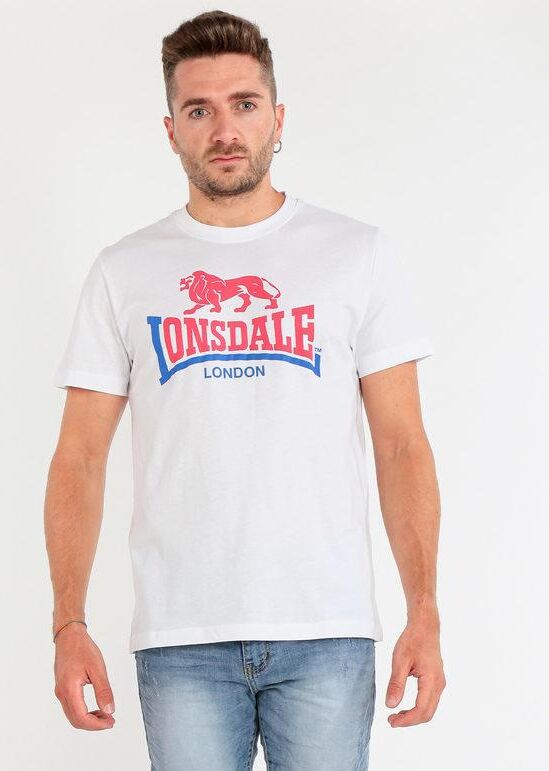 Lonsdale T-shirt in cotone con marchio e logo T-Shirt Manica Corta uomo Bianco taglia XL