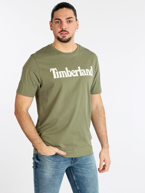 Timberland T-shirt manica corta da uomo con scritta T-Shirt Manica Corta uomo Verde taglia XXL