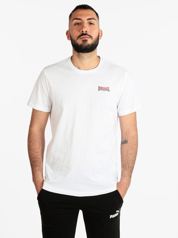 Lonsdale T-shirt manica corta uomo in cotone T-Shirt Manica Corta uomo Bianco taglia XL