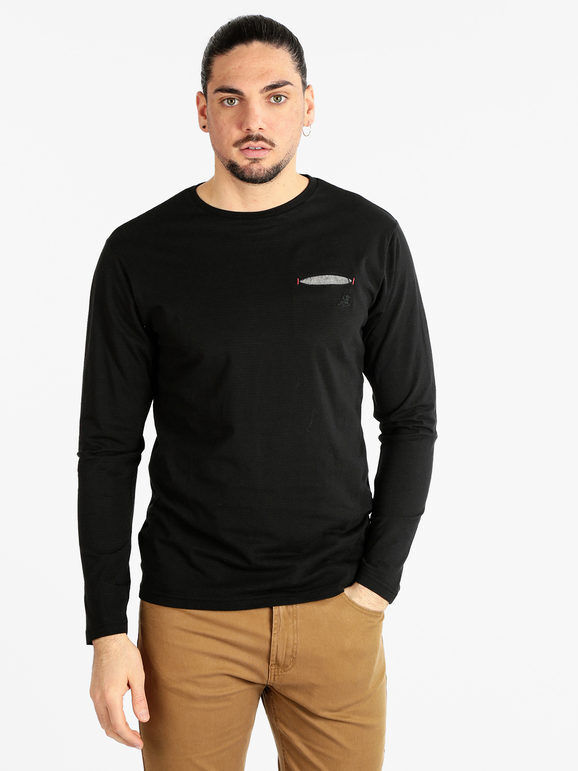 U.S. Grand Polo T-shirt manica lunga uomo con taschino T-Shirt Manica Lunga uomo Nero taglia XXL