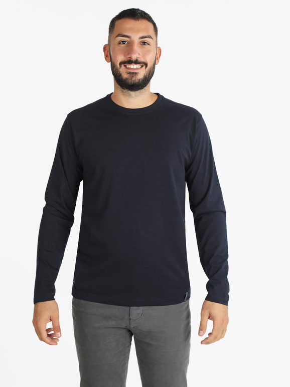 Baci & Abbracci T-shirt manica lunga uomo in cotone T-Shirt Manica Lunga uomo Blu taglia S