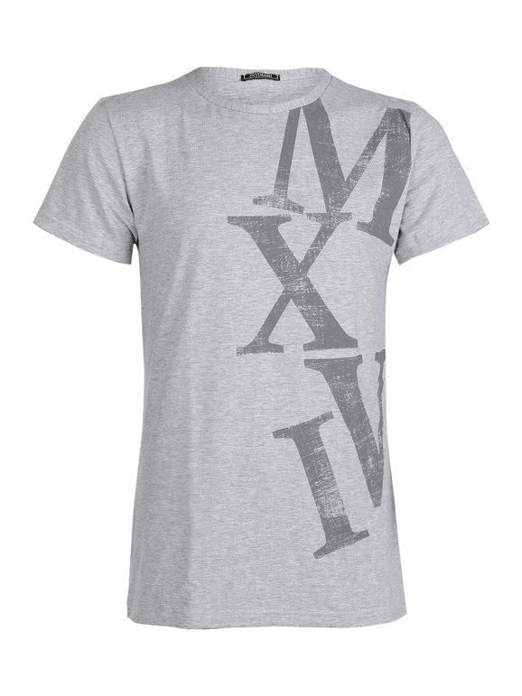 Intimami T-shirt maniche corte con maxi scritta Maglie Intime uomo Grigio taglia XL