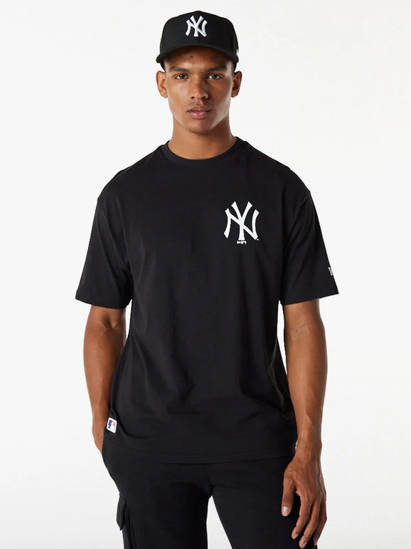 New Era T-shirt Oversized Tee Neyyan MLB Big Logo T-Shirt e Top uomo Nero taglia M