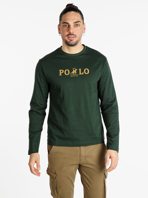 U.S. Grand Polo T-shirt uomo a manica lunga con stampa T-Shirt Manica Lunga uomo Verde taglia XL