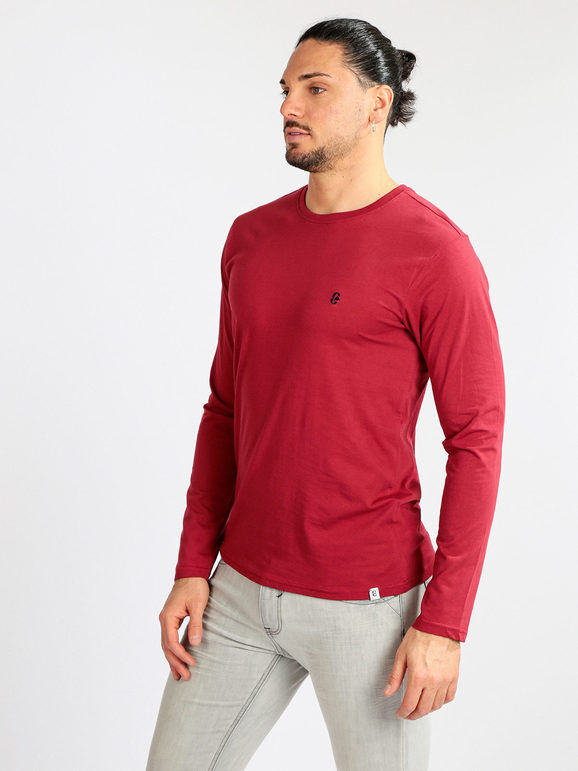 Coveri T-shirt uomo a manica lunga in cotone T-Shirt Manica Lunga uomo Rosso taglia 3XL