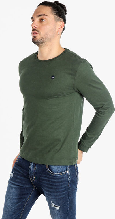 Navy Sail T-shirt uomo girocollo a maniche lunghe T-Shirt Manica Lunga uomo Verde taglia XL